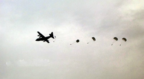 圖為漢光演習傘兵跳傘。