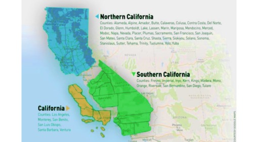 加州一分為三（圖片來源：公有領域）