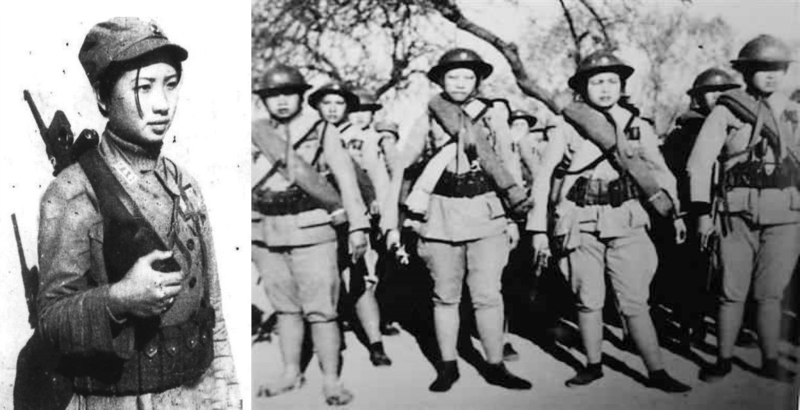 廣西學生軍中的女战士
