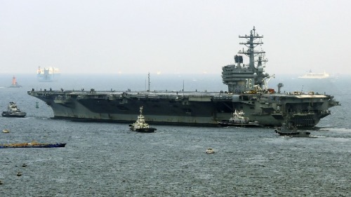 2017年9月8日，美國核動力航空母艦羅納德．里根離開神奈川縣橫須賀市的橫須賀海軍基地。
