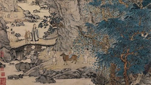 《葛稚川移居图》，作品描写晋朝著名道士葛洪，携妻子鲍姑与家人移居罗浮山修道的情景。