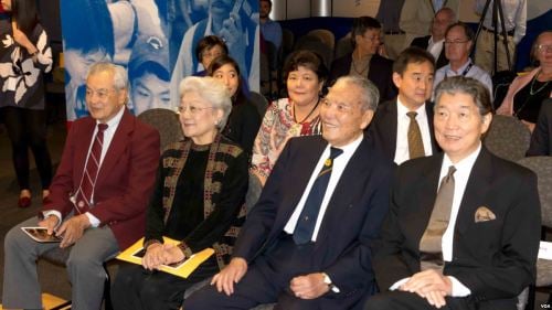从右至左：中华民国前驻美大使沈吕巡、台湾空军前副总司令陈鸿铨将军伉俪、前飞虎队员李其深。