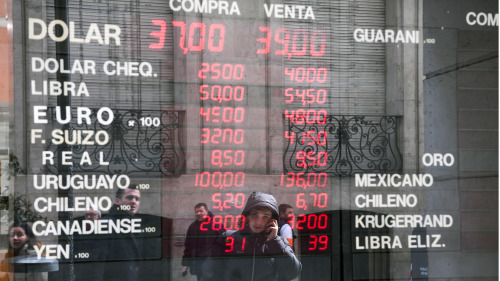 阿根廷比索兑美元近期大幅走贬