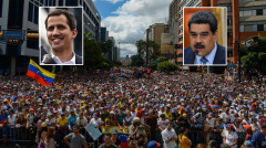 美吁委内瑞拉军方支持瓜伊多彭斯探望委国流亡者(图)