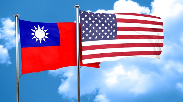 美国国旗和台湾国旗