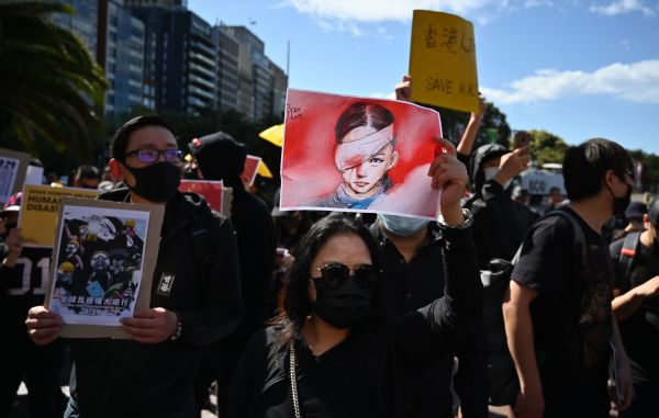 2019年9月29日，支持香港民主運動的人們聚集在悉尼集會聲援。