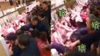 陝大爺大媽瘋搶豬肉宛如喪屍擠爆超市(圖)