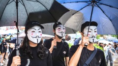 加拿大港人反《禁蒙面法》盼「天滅中共結束獨裁」(組圖)