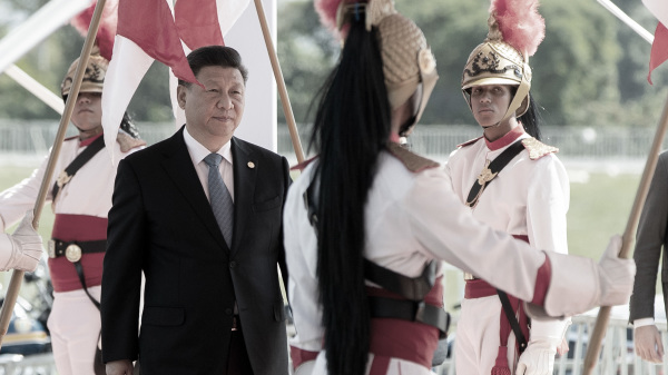 11月14日，习近平在巴西利亚出席金砖国家领导人第十一次会晤。