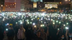 10万港人感恩节集会感谢美国签署法案