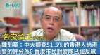 【名家论正】钟剑华：中大调查515的香港人给香港警察的评分为0香港市民对警队已经反感二十多年建立起来的香港警察名誉毁于一旦(视频)