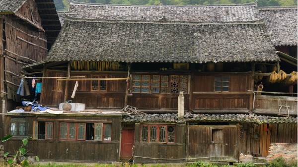 貴州省自然村落的房子。