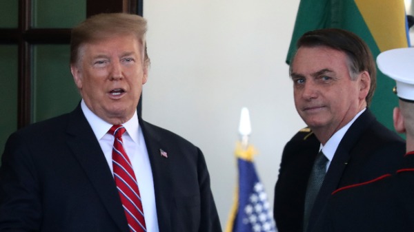 美国总统川普与巴西总统博索纳罗（Jair Bolsonaro）