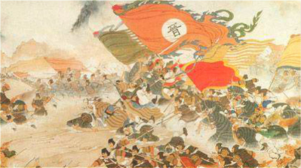諸蒜子和謝安共同帶領東晉軍民，打出歷史上有名的以寡擊眾的「淝水之戰」。
