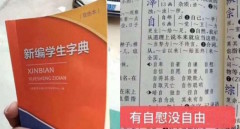 「有自慰沒自由」中國《新編學生字典》引熱議(圖)