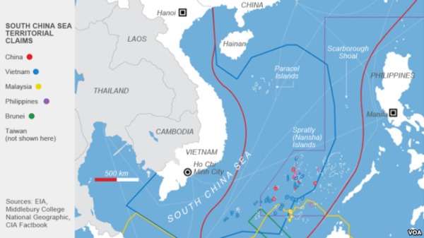 南中國海各國的領海劃分