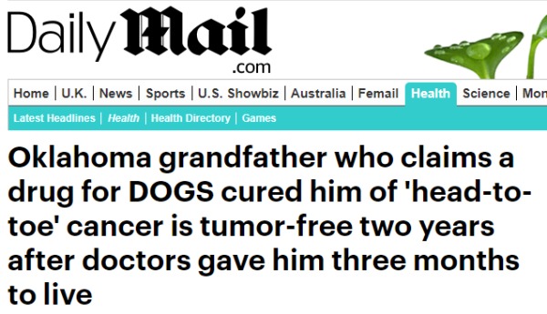 癌細胞擴散只剩3個月命 美男子靠狗狗「驅蟲藥」奇蹟康復
