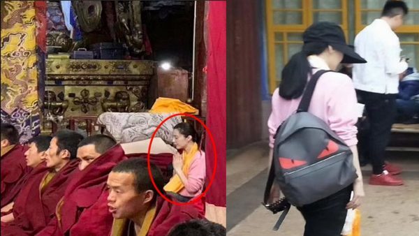 范冰冰素颜出现在西藏大昭寺，略显消瘦憔悴