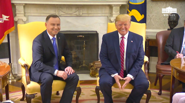 2019年6月12日，特朗普總統與波蘭總統聯合新聞發布會