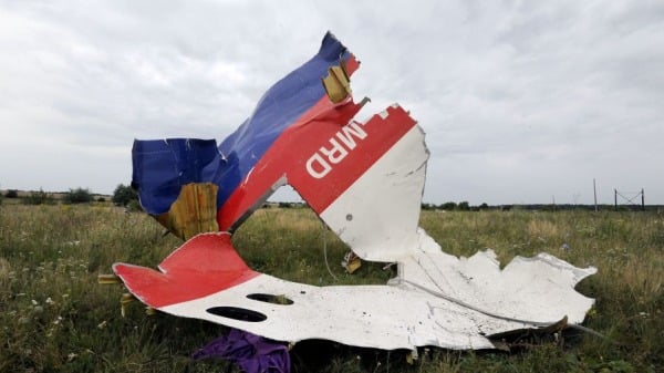 2014年7月18日在Shaktarsk所拍攝的馬來西亞航空公司MH17航班的殘骸