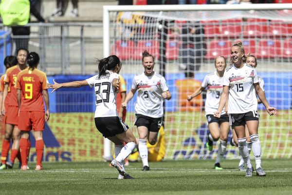 2019年6月8日，法國女足世界盃小組賽B組，德國1：0小勝中國。