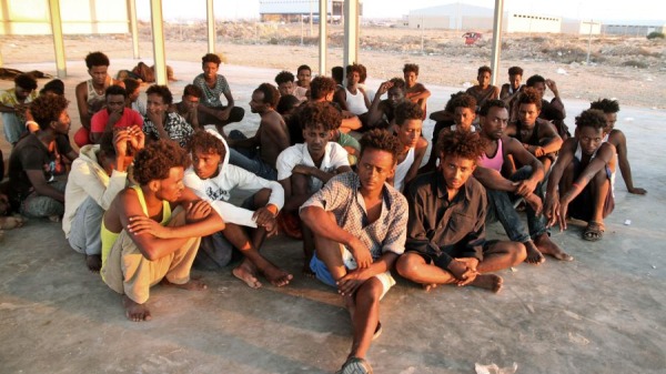 2019年7月25日，利比亞難民船在地中海翻覆事件，造成至少150人死亡，這是今年在地中海發生的最嚴重船難事件。圖為7月26日，在這次船難中獲救的難民。