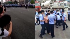 湖北萬民上街反對建垃圾焚燒廠警察暴力清場(圖)