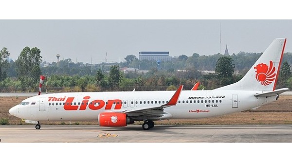 在一架欲從泰國曼谷廊曼機場飛向武漢的波音客機上，一名中國男乘客突然打開了飛機安全門……圖為波音737-800示意圖。
