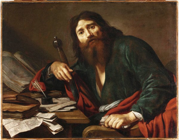 法国画家克劳德．维农（Claude Vignon）绘〈圣保罗像〉，美国哈佛大学美术馆藏。（公有领域）