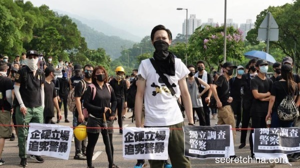 2019年8月10日香港大埔“反送中”游行。