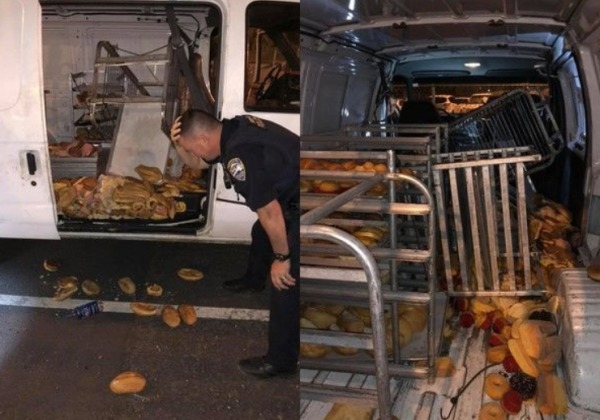 麵包車被偷甜甜圈全壞了 警察捂頭崩潰：小偷給我出來