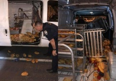 麵包車被偷甜甜圈全壞了警察捂頭崩潰：小偷給我出來(圖)