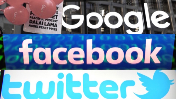 大科技公司谷歌、臉書、推特的圖標。（圖片來源：Getty Images合成圖）
