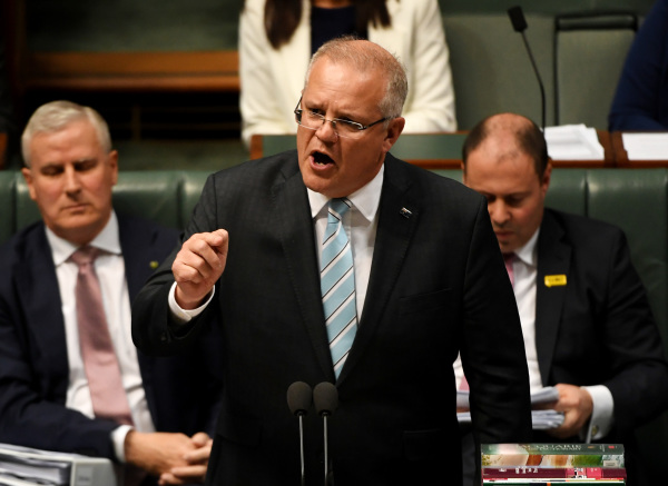 2019年9月12日，澳大利亞總理莫裡森在議會回答問題。