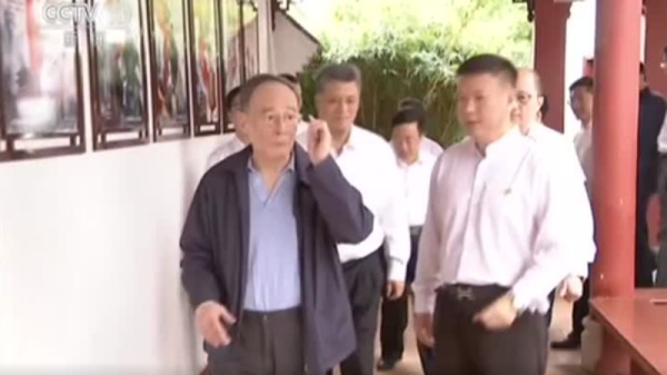 中共国家副主席王岐山于8月29日至31日南下广东调研。（视频截图）