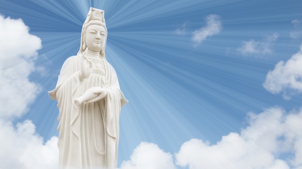 菩薩顯現於空中，考驗想見佛主的人。（圖片來源：Adobe Stock）