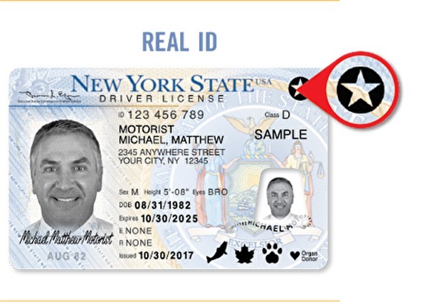 升級版的新駕照—​​—「真實ID」（Real ID），右上角多了一顆星星。