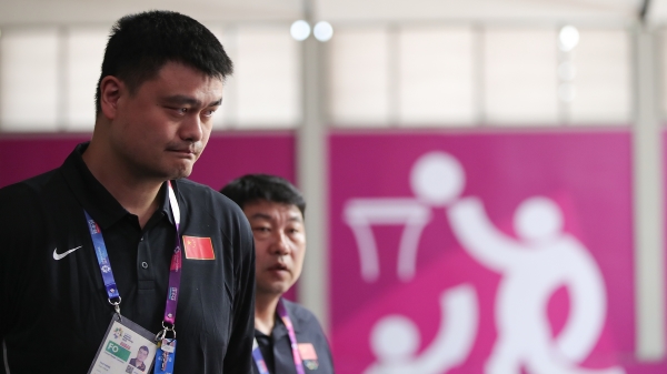 2018年8月17日，中國籃球協會主席姚明出席在印尼雅加達召開的亞運會。（圖片來源：Lintao Zhang/Getty Images）